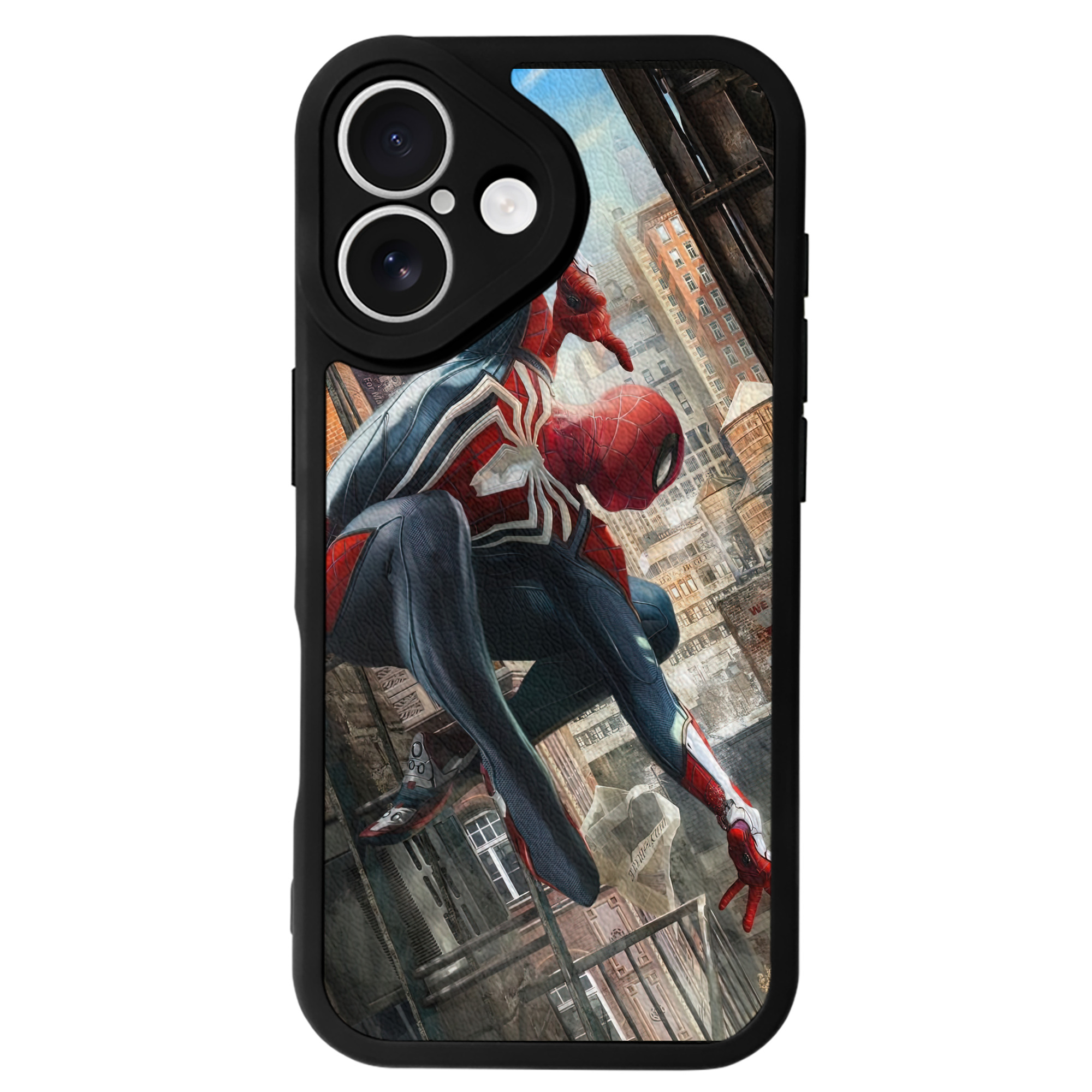 Spider Man スパイダーマン 【iPhone 16シリーズ対応】シリコンスマホケース（レザー調） 材質：シリコン